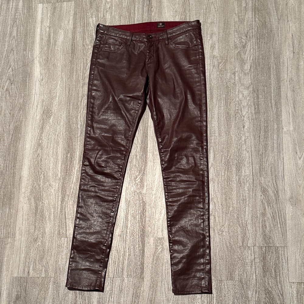AG Adriano Goldschmied Women's Deep Burgundy Skinny Jeans - Picture 1 of 14